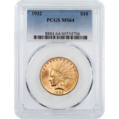 1932-P Indian Head $10 Gold Eagle PCGS/NGC MS64