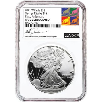 2021-W Type 2 American Silver Eagle NGC PF70UCAM First Release Gaudioso Label