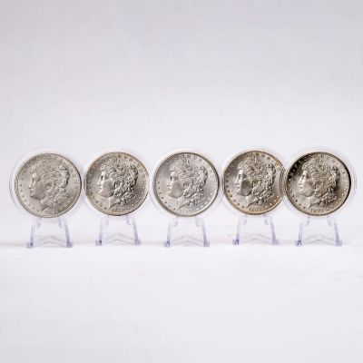 Set of 5: 1880-O, 1921-D, 1900-P, 1887-P & 1881-S Morgan Dollars Brilliant Uncirculated