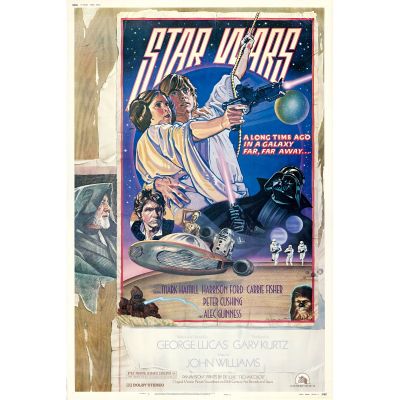 "Star Wars" 1978 Style D PRESERVED Movie Poster, Starring Mark Hammil, Carrie Fisher, and Harrison Ford