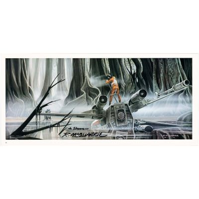 Autographed Ralph McQuarrie, "The Empire Strikes Back Concept Art - Arrival at Dagobah"