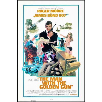United Artists, Robert McGinnis, "The Man with the Golden Gun", Movie Poster, Starring Roger Moore, Christopher Lee, Britt Ekland, and Maud Adams
