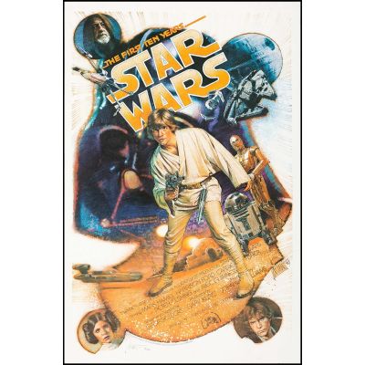 Star Wars: The First Ten Years (Kilian Enterprises, R-1987). Autographed and Hand Numbered Limited Editition Movie Poster, starring Starring Mark Hamill, Harrison Ford, Carrie Fisher