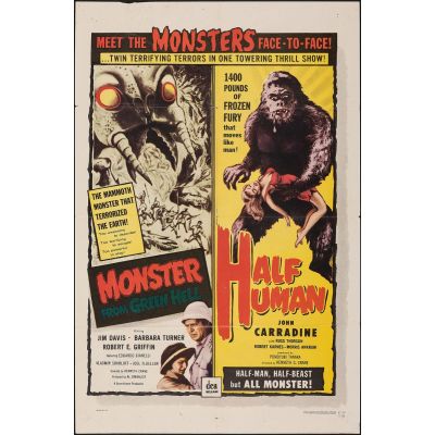 "Monster from Green Hell/Half Human Combo" 1957 Vintage Movie Poster