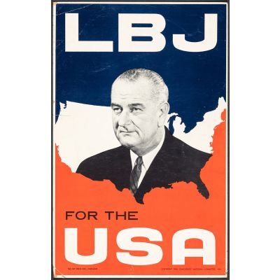 Set of 2: Lyndon Johnson for President Authentic Re-Election Poster plus Bonus