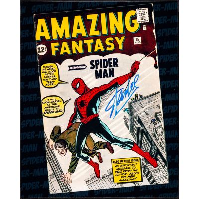 Stan Lee Autographed cover of Marvel's Amazing Fantasy no. 15