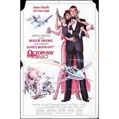 Vintage Movie Poster James Bond: 'Octopussy', 1983 Starring Roger Moore and Maud Adams