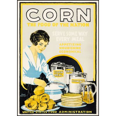 US Food Administration Patriotic Poster 'Corn- The Food of the Nation'
