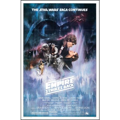 Vintage Movie Poster Star Wars: 'The Empire Strikes Back', 1980 Starring Mark Hamill, Harrison Ford and Carrie Fisher