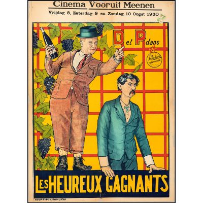 Vintage Movie Poster 'LesHeureux Gagnants', (The Lucky Winners) 1930 Starring Carl Schenstrom and Harald Madsen