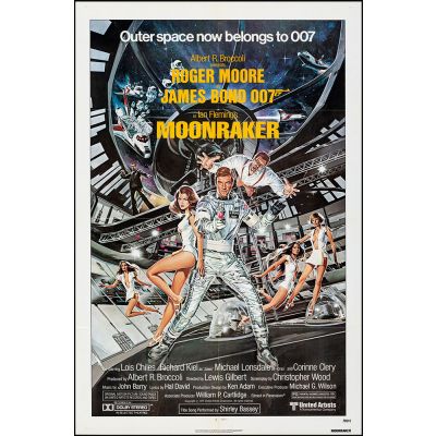 Vintage Movie Poster James Bond: 'Moonraker', 1979 Starring Roger Mooreand Lois Chiles