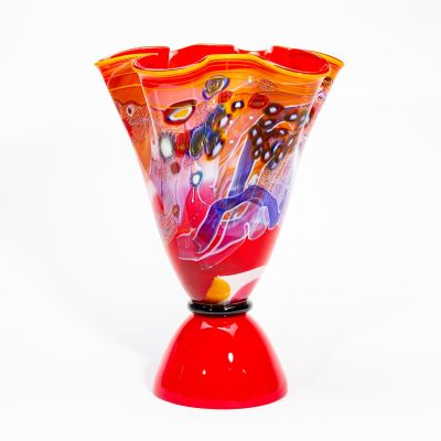 Wes Hunting, Hand Blown "Flume in Red and Orange"