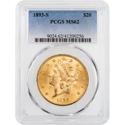 1893-S Liberty Head $20 Gold Double Eagle MS62