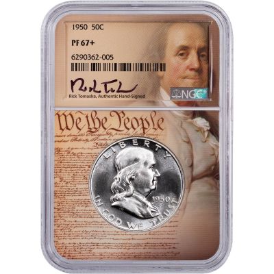 SOLD 1950 Franklin Half Dollar NGC PF67+ We the People Label