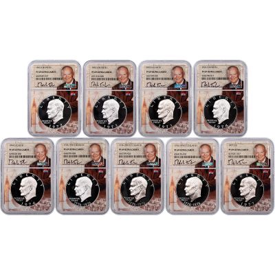 Set of  9: 1972-S to 1977-S Eisenhower Dollars NGC PF69 UCAM ILI Signature Series