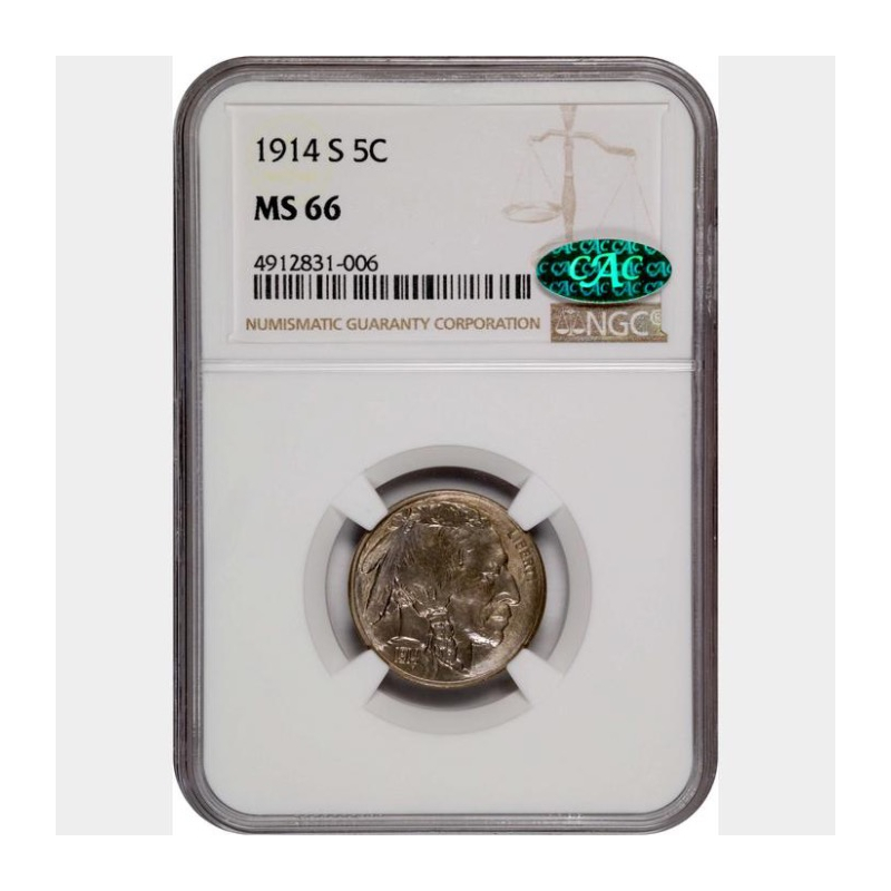 1914-S Buffalo Nickel -- PCGS MS66 CAC
