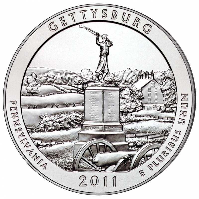 2011 Gettysburg 5 Oz. Silver ATB