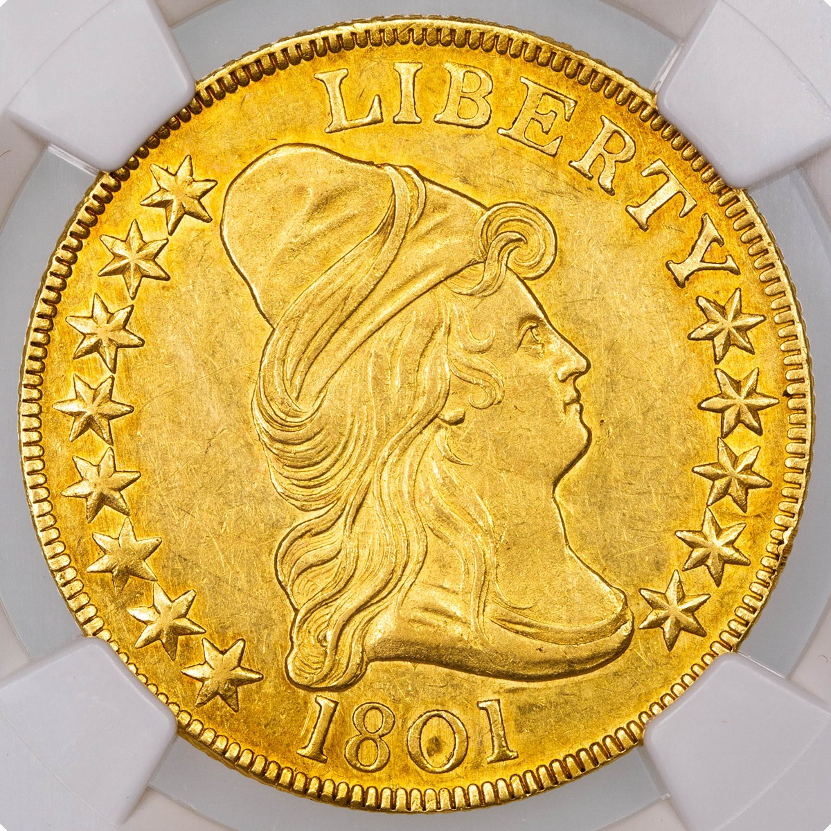 1801 Capped Bust Facing Right Gold Eagle AU58