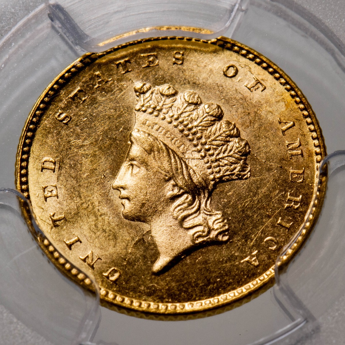 1856-S Gold Dollar MS65+ CAC