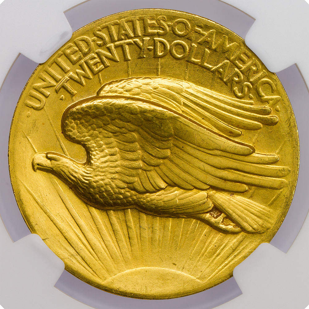 1907 High Relief Wire Rim Saint-Gaudens Gold Double Eagle MS66
